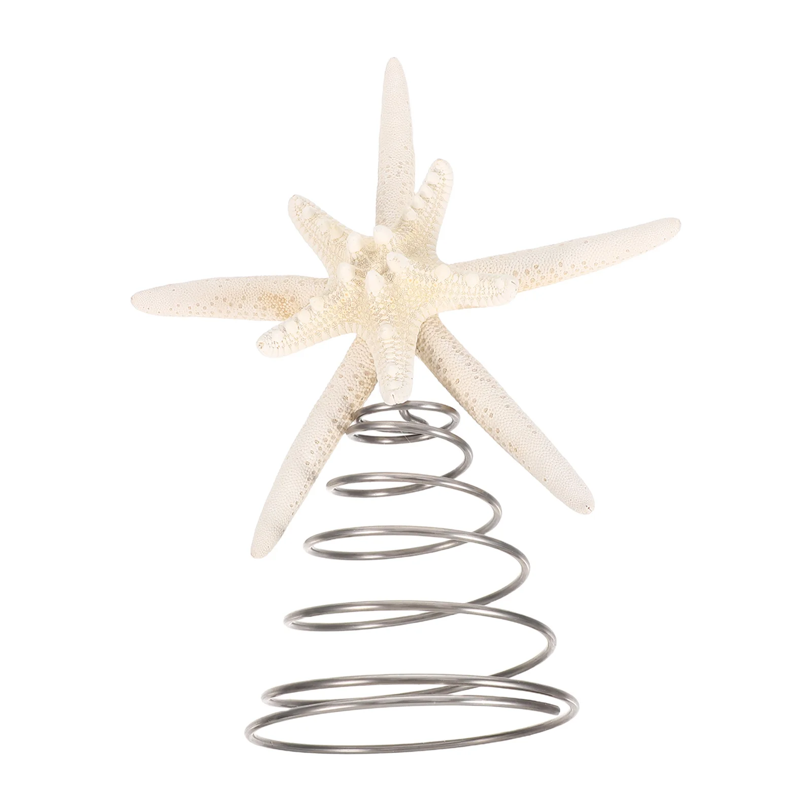 

Christmas Tree Topper Sea Star Coastal Iron Wired Treetop Decor Spiral Base Beach Holiday Decoration Nautical Tree Decor