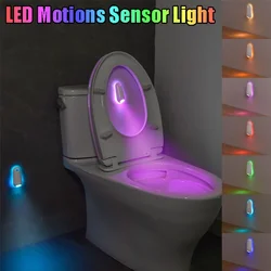 LED Motion Sensor Light 2in1 RGB Night Light 8 Light Modes Type-C Rechargeable IPX3 Waterproof Lamp for Toilet Step Lighting