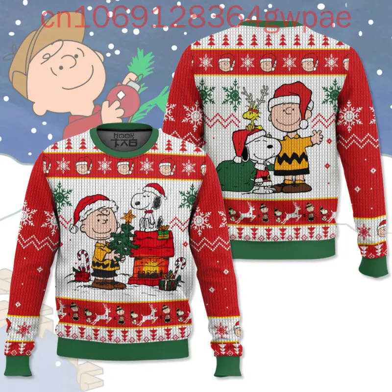 The Charlie Brown and Snoopy Christmas Ugly Sweaters Disney 3d Print Christmas Ugly Sweaters Fashion Men's Womens Casual Sweater