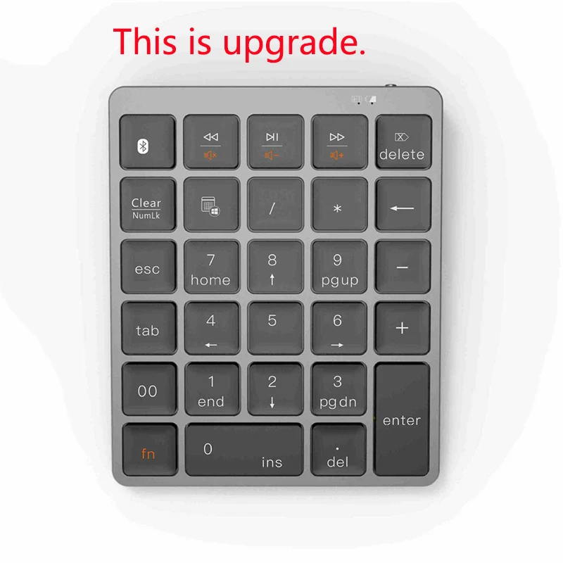 قابلة للشحن 28 مفاتيح بلوتوث متوافق لوحة رقمية لاسلكية صغيرة Numpad سبيكة رقيقة جدا لوحة المفاتيح اللاسلكية