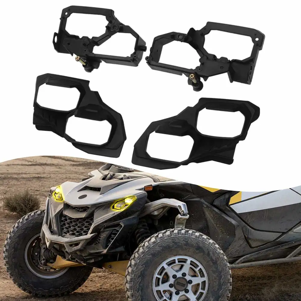 UTV Headlight Support Bracket Head Light Trim Panel ABS Plastic Fit For Can-Am Maverick R & R MAX 2024+ Accessories