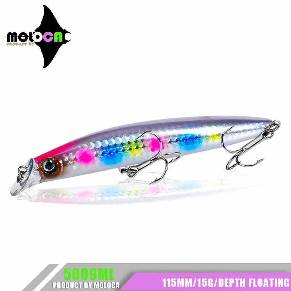 Long Distance Minnow Fishing Lure Swimming 115mm 15g Floating Popper Wobblers Accesorios Pesca Seabass Isca Artificial Equipment