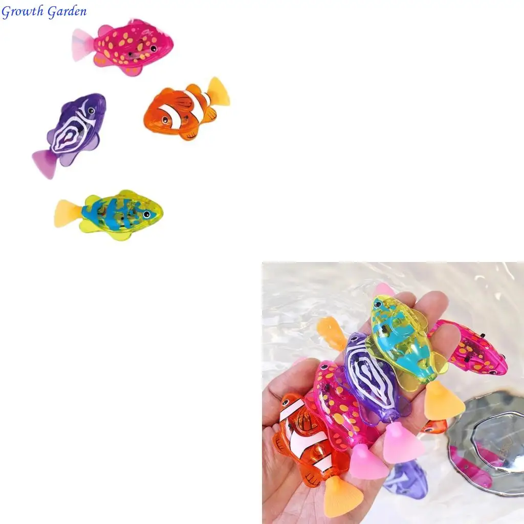 

Auto Robotic Light Up Swimming Fish Toy Set For Bathtub Pool Play Ages 3+ E65D