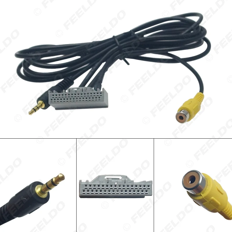 4Pcs Car 3.5mm Male to 32Pin AUX-IN Socket Radio Audio Cable With Micphone for Honda CRV