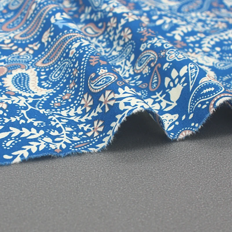 Paisley Fabric Ethnic Style Cashew Flower Cotton Printed Fabric Handmade Cloth Headscarf Cloth Shirt by Half Meter