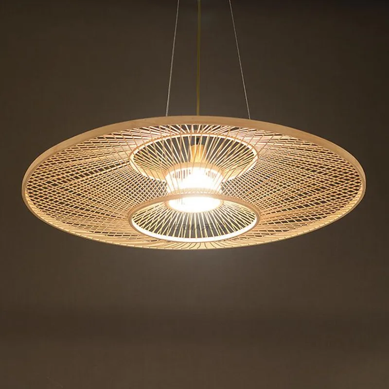 

Chinese-style Bamboo Pendant Lights Living Room Modern Simple Restaurant Dining Room Kitchen Hanging Lamps Wood Light Fixtures