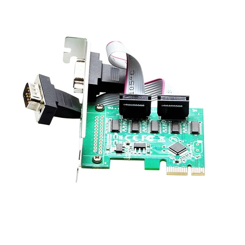 2PCS PCIe-듀얼 포트 직렬 RS-232 인터페이스 라이저 카드