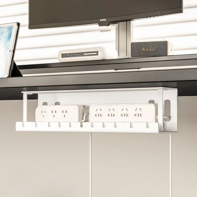 Under Desk Cable Management Cable Tray Under With Clamp Power Strip Cord Holder No Drilling Sturdy Spacious Supplies cable tray - view 2
