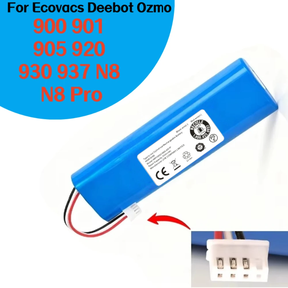 

Сменный аккумулятор 14,4 В для робота-пылесоса Ecovacs Deebot Ozmo 900 901 905 920 930 937 N8 Pro, литий-ионный аккумулятор 14,4 В