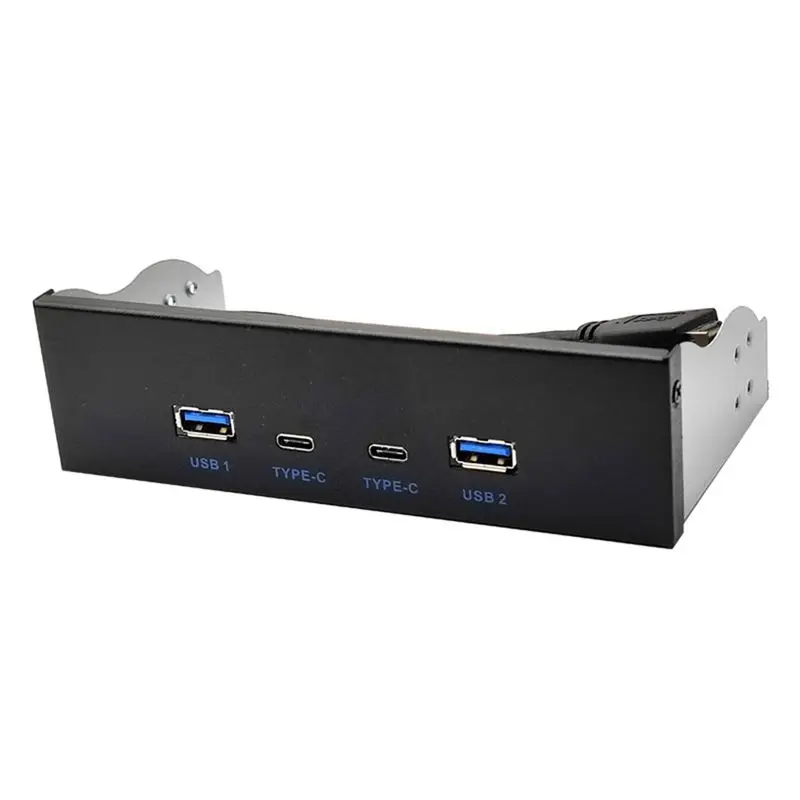 A97I-USB3.2 TYPE-C Optical Drive Panel 2X USB GEN2+2X TYPE-C 3.5-Inch 5.25-Inch HUB 19PIN To C-Port Front Back Plug