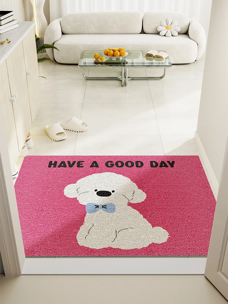 

Gradient Dog Door Mat Home Use Cartoon Entrance Silk Circle Anti-Slip Foot Pad Entrance Door Can Be Trimmed No Wash Pad
