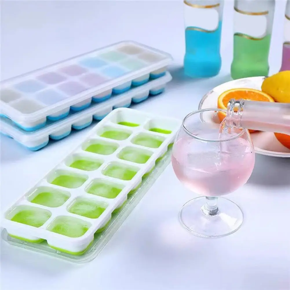 Ice Cube Tray Set Efficient Ice Making Silicone Ice Cube Trays with Lids Bpa Free Square Mold Easy Release Stackable for Drinks