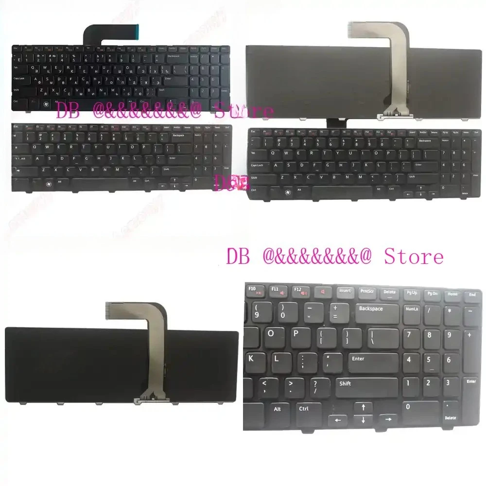 Teclado preto com moldura para Dell Inspiron 15R N5110 M5110 N5110 US/Russo