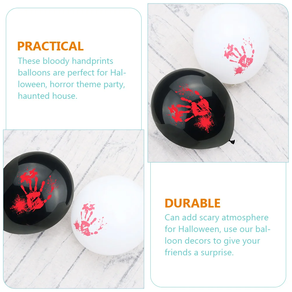 

40Pcs Halloween Bloody Handprint Latex Balloons Party Decoration Horror Scary Handprints Balloon Supplies Photo Shoot Props