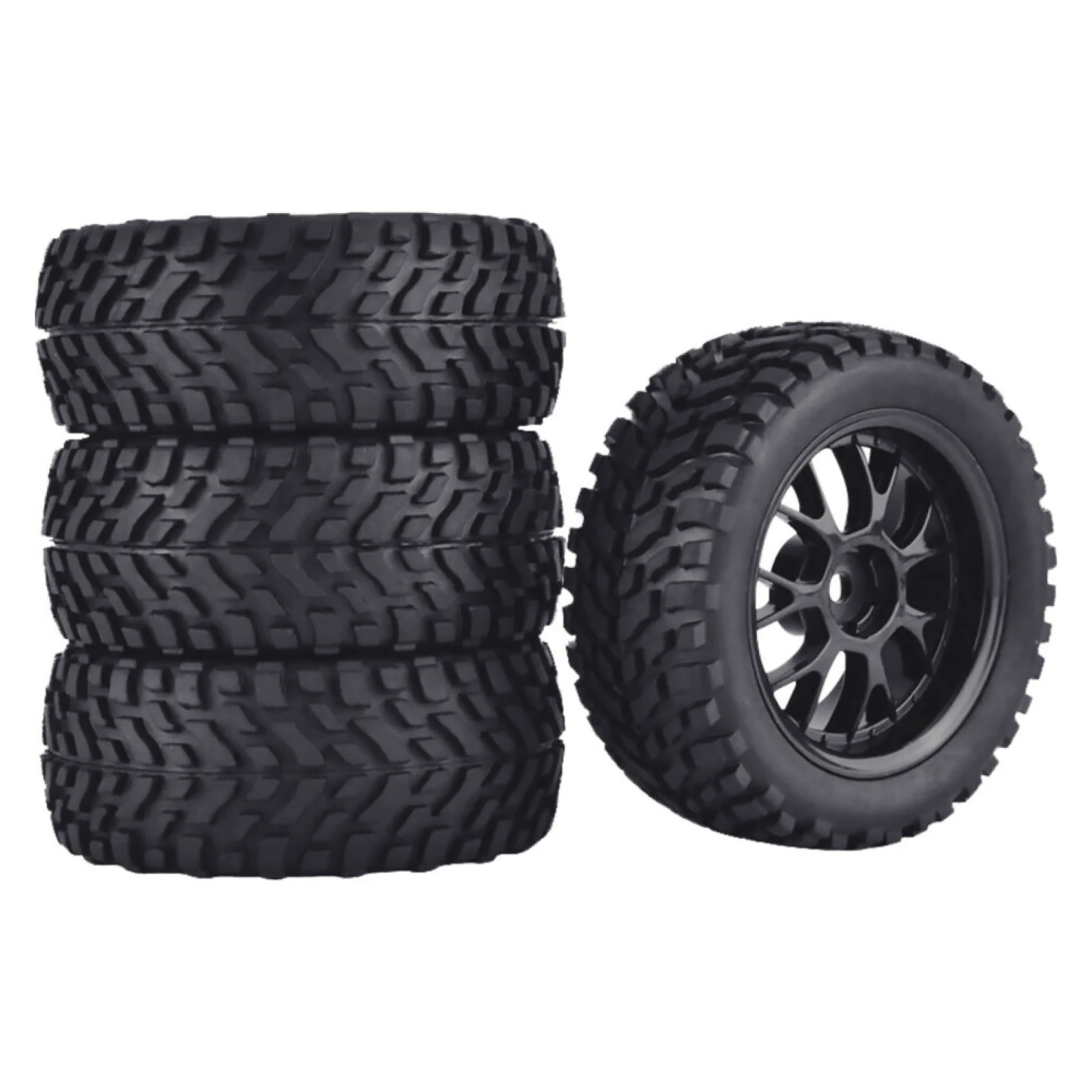 4 Stück 1,9 Zoll 75mm Gummi 1/10 Offroad-Buggy-Reifen mit 12mm Sechskant für HSP HPI 1:10 RC Offroad-Rennwagen