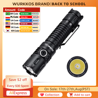 Wurkkos TD04 21700 Rechargeable Two Mode Group Tactical XHP50D HI Flashlight USB-C 3000 Lm Torch IP68 Waterproof EDC Tail Switch