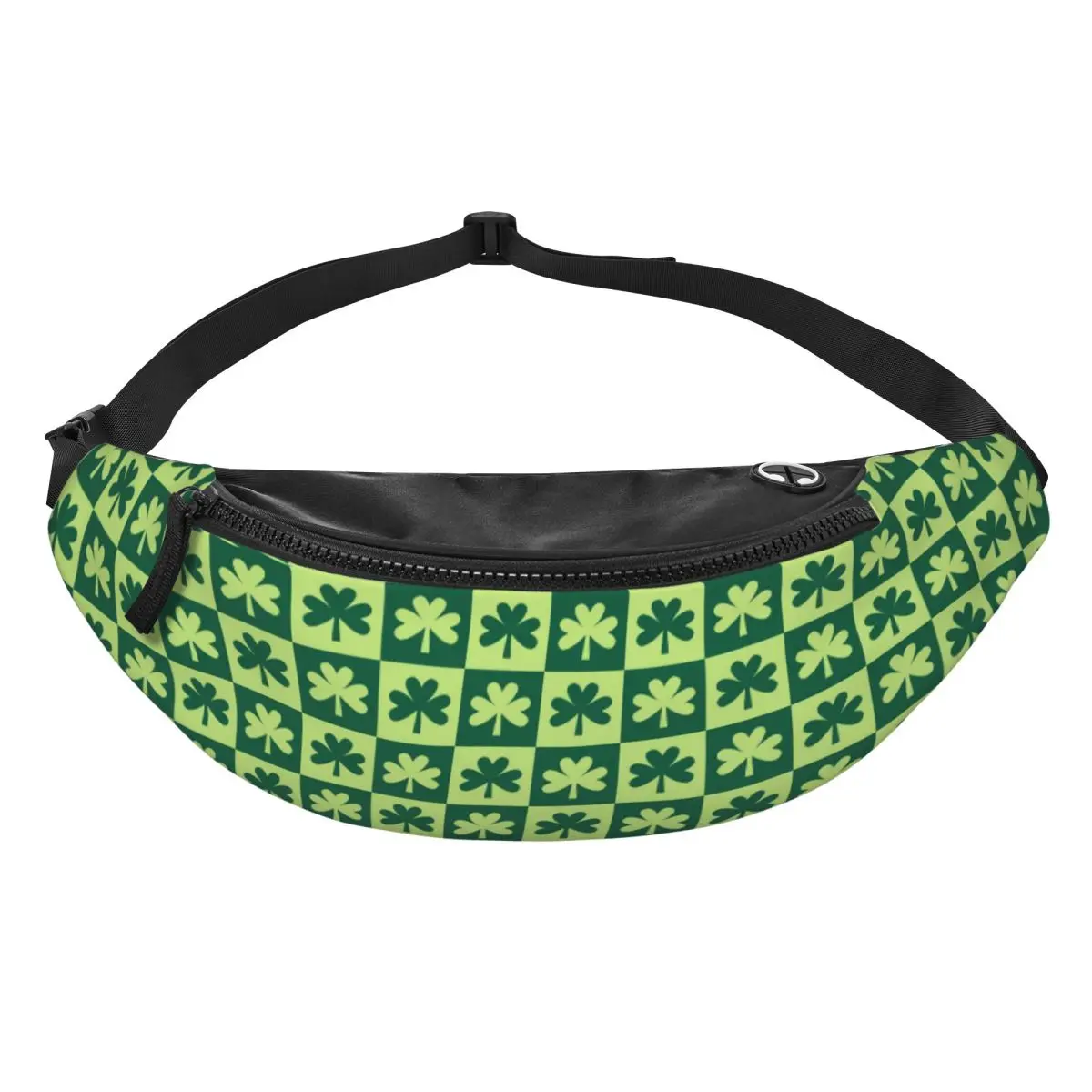 Custom Cool St Patrick's Day Shamrock Clover Leaf Fanny Pack for Travel Hiking Men Women Crossbody Waist Bag Phone Money Pouch