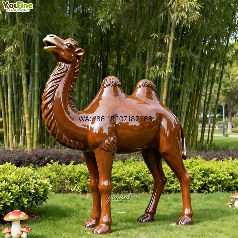 Wmwmnu Life Size New Design Resin Camel Statue Animal Sculpture for Home Garden Decor Outdoor Indoor Ornament Art Craft Gift