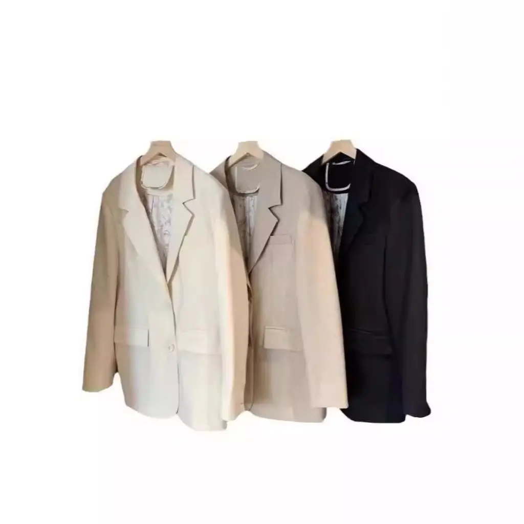 

Small Women's Quality Three-Dimensional Cut Profile Contrast Color Single-Breasted Suit Jacket for Autumn F090515