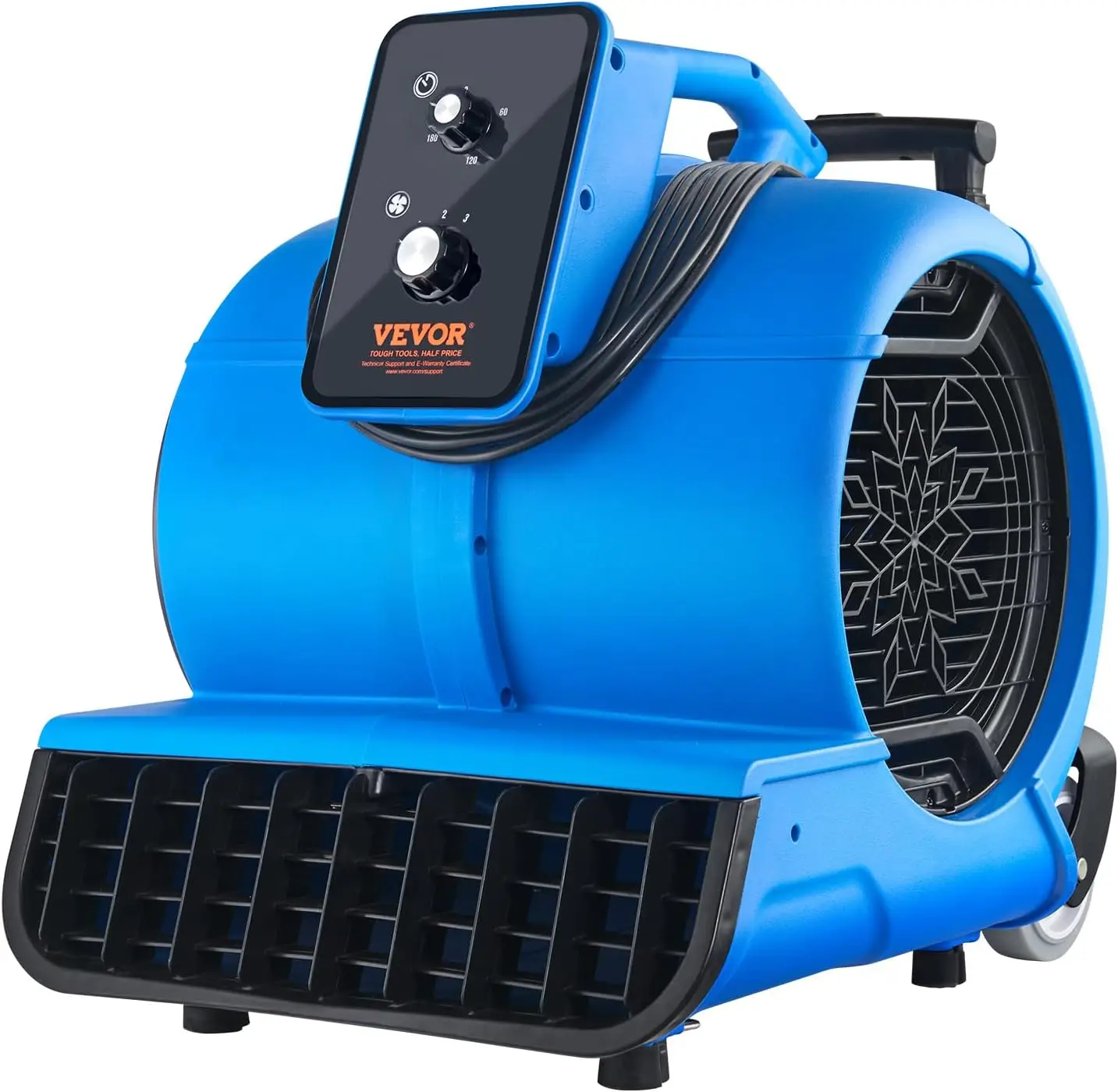 Air Mover, 1 HP 4000 CFM Carpet Dryer for Cooling and Ventilating, Portable Floor Blower Fan with 3 Blowing Angles and Time Func