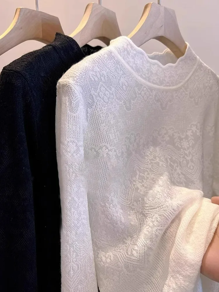 

Кружевной дизайн, цветной капюшон, длинный свек, удобный шикарный топ, женский антивозрастной вязаный топ, корейский прямой крой