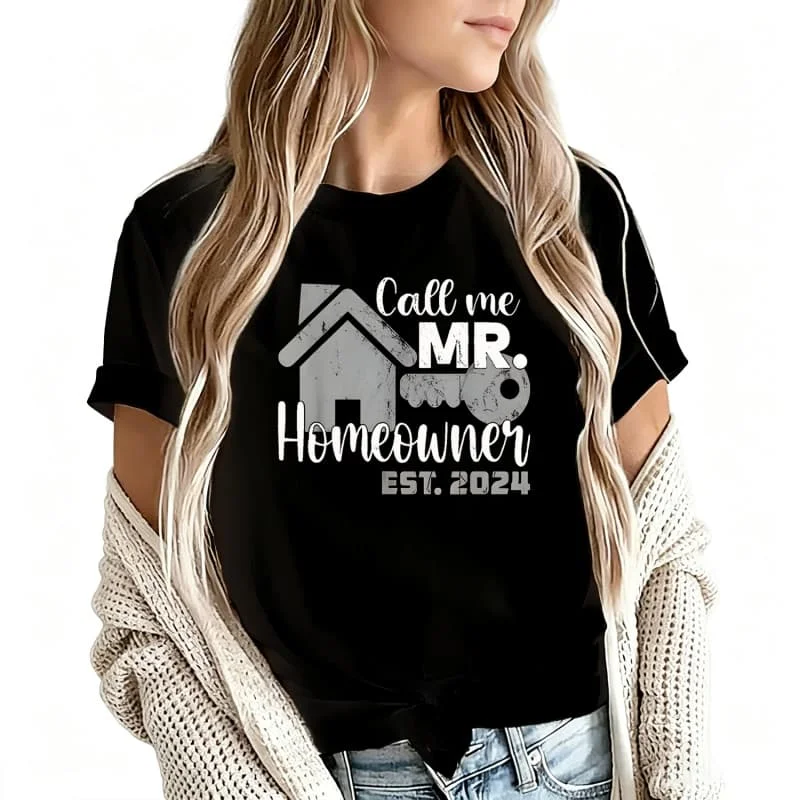 Call Me Mr & Mrs Homeseller Women's T-Shirt 100% Cotton Funny Graphic Short Sleeve Tee Novelty Shirt Casual Crew Neck Top S-5Xl