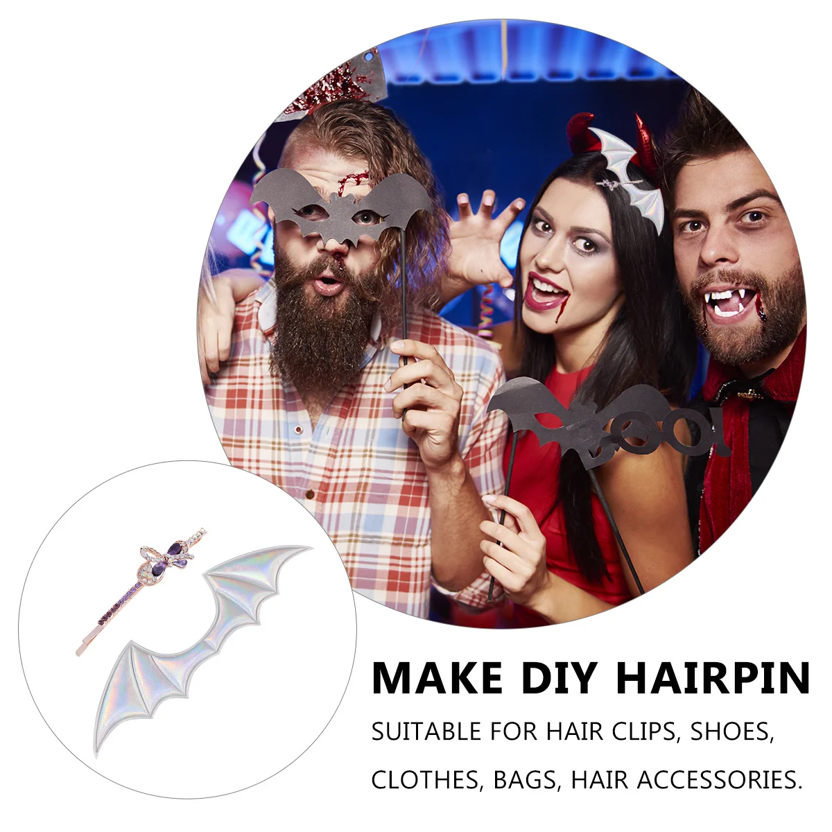 5 pezzi creativi ali di pipistrello accessori per capelli fai da te per scarpe per capelli vestiti decorativi forniture per costumi di Halloween idee regalo