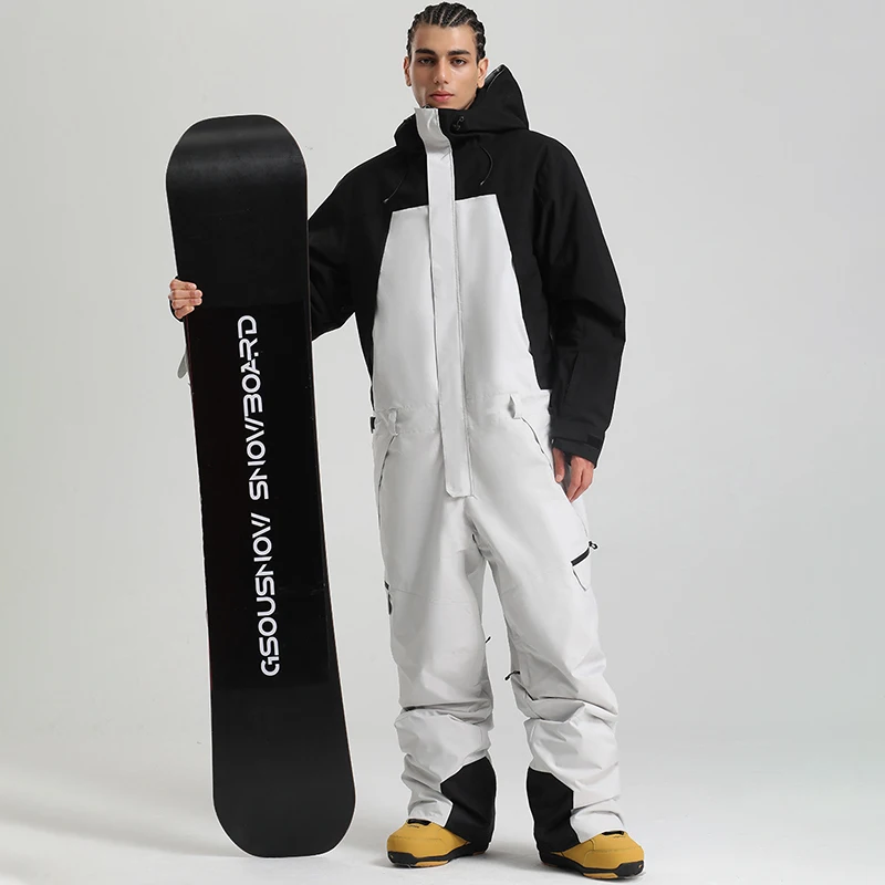 الرياضة في الهواء الطلق الجبل الدافئة رجل التزلج وزرة الشتاء مقنعين قطعة واحدة الثلوج الدعاوى الرجال مقاوم للماء الثلوج حللا الذكور الملابس