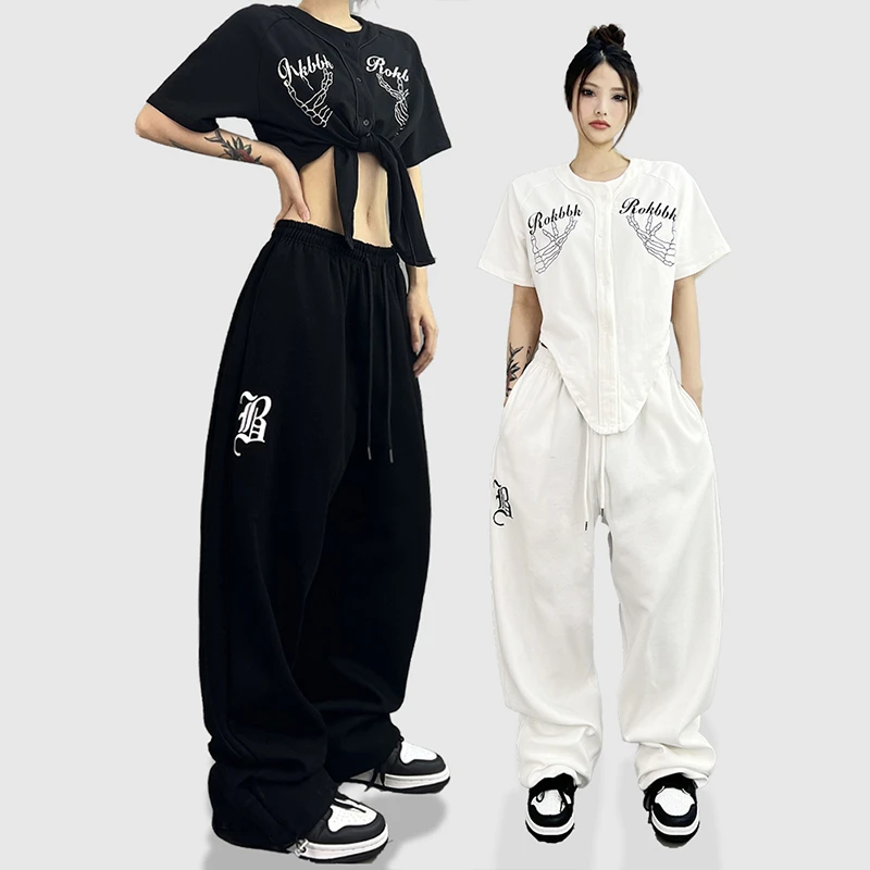 Spodnie dresowe Street Personality Women Hip-hop Casual All-match Women Pants High Waist Spring Summer New 2024 Long Trousers