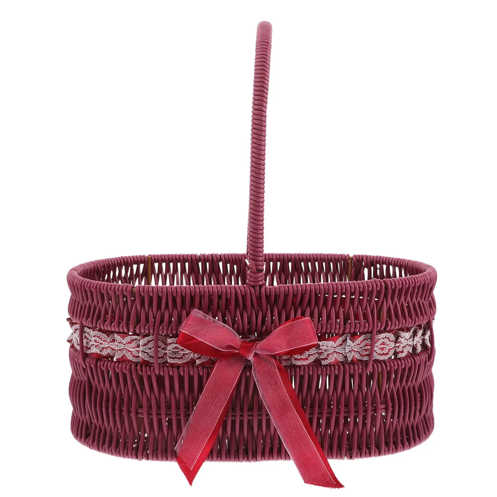 

1Pcs Woven Storage Baskets Lightweight Handmade Decor Multifunctional Portable Flower Basket Creative Design Wedding