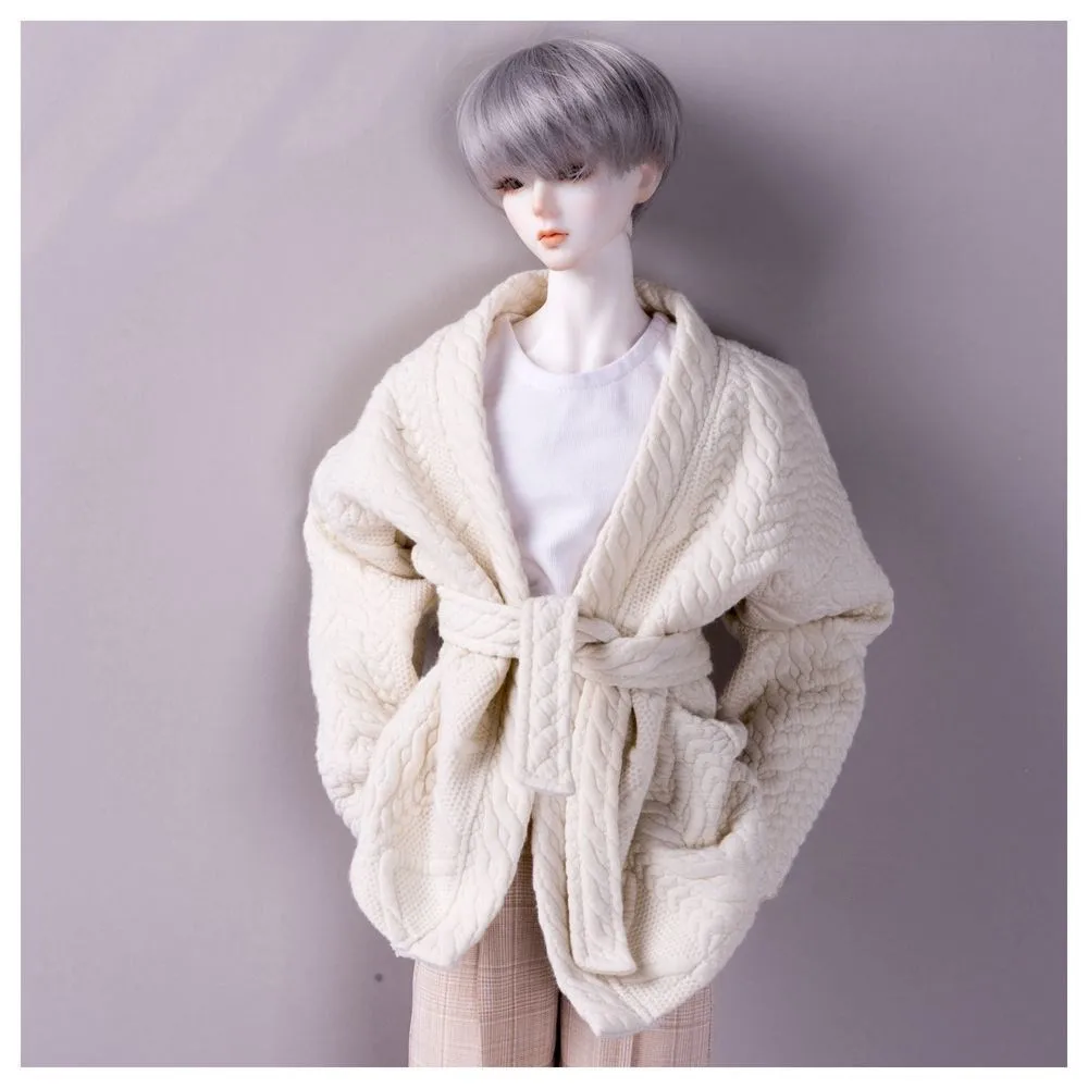 

BJD doll clothes are suitable for 1/3 1/4 POPO68 SSDF fashion all-match new cream twist cardigan coat + belt for men and women