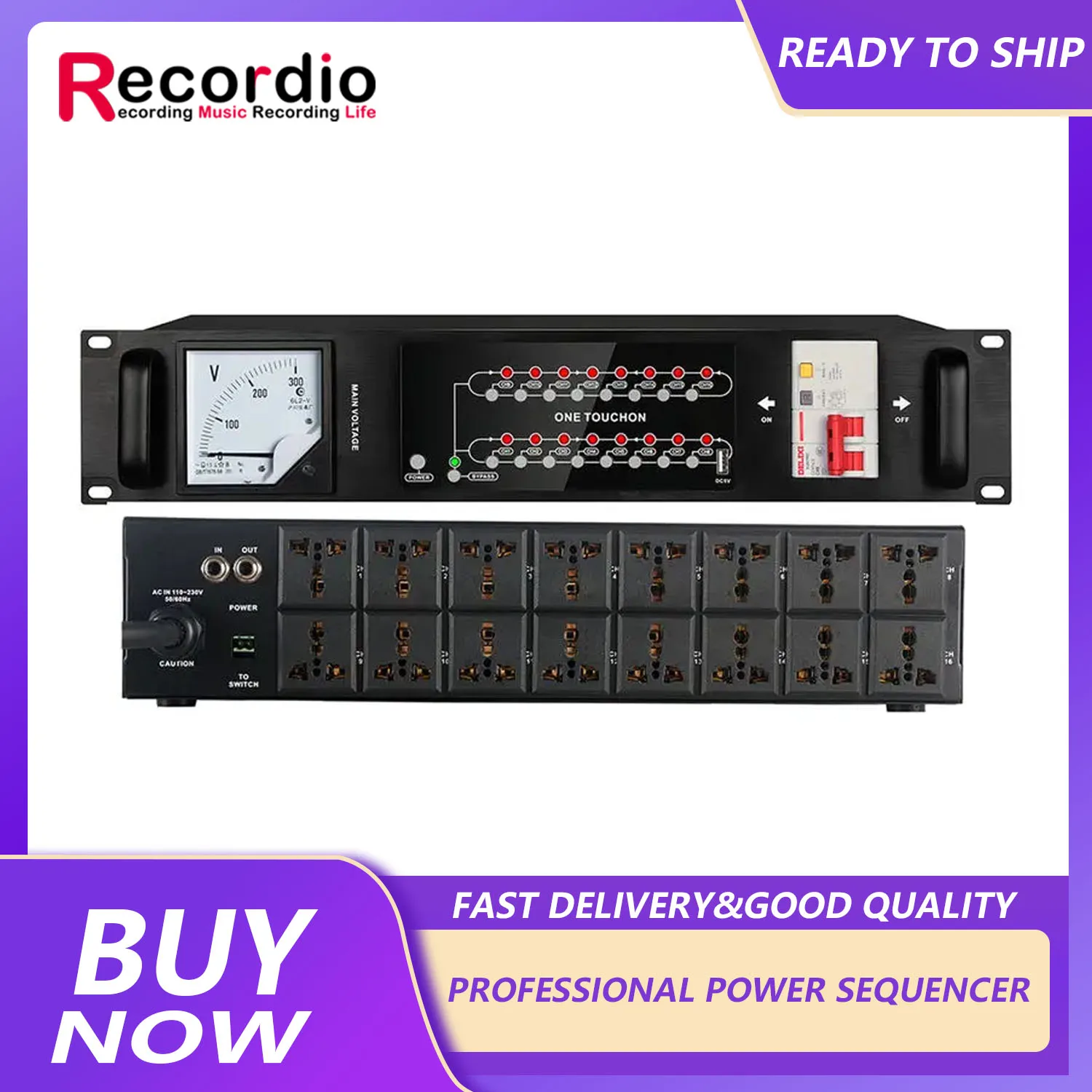 

GAX-CG1600 Audio Power Conditioner 16 Channel Management Sequencer With Separate Air Switch Power Sequence Controller