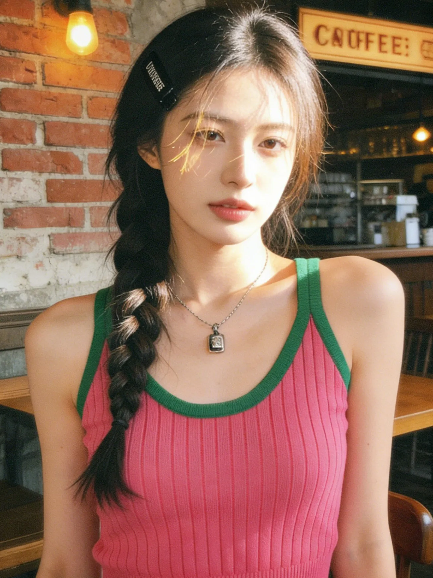 Dopamine Green Pink Color Block U-Neck Knitted Vest Women's Summer 2026 American Spicy Girl Atmosphere Top Breathable Casual ...