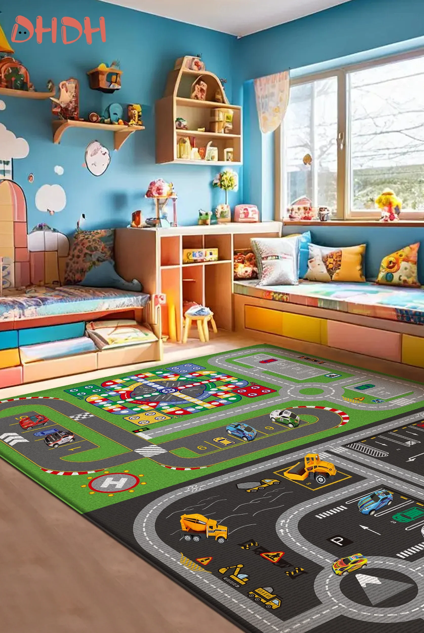 New Baby Game Mat City Traffic Car Map Boy Girls Educational Toys Flying Chess Carpet Carpet Activities for Baby Play Mat