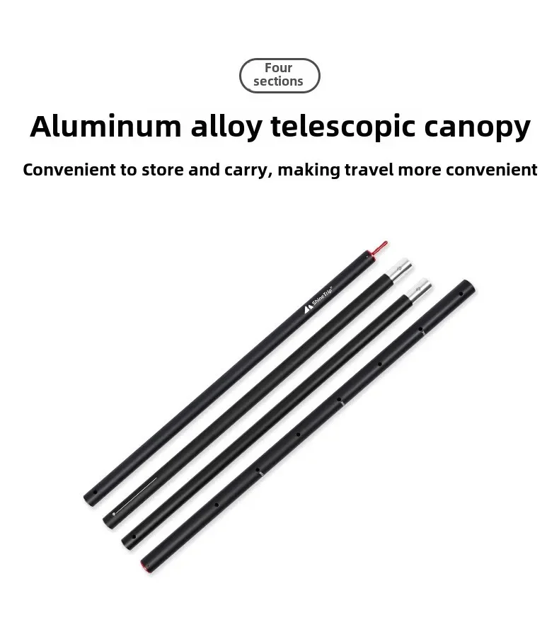 

Canopy Pole 4 Sections Aluminum Alloy Bracket Outdoor Camping Tent Foyer Support Rod 28mm Elastic Buckle Rod