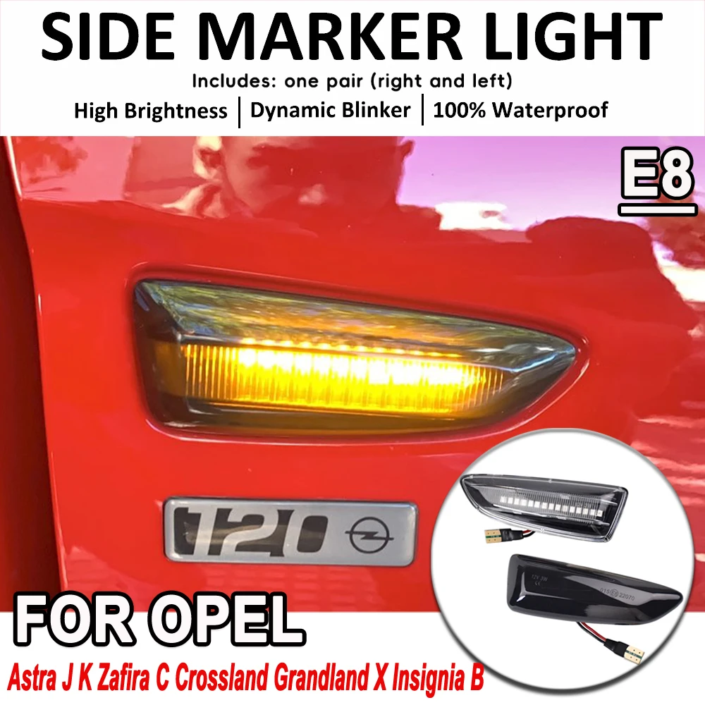 2 Stück LED Dynamische Seitenmarkierungsleuchte Blinklicht Sequentieller Blinker für Opel Astra J Astra J K Zafira C Insignia B Grandland X – Detail 4