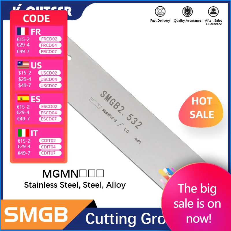 

SMGB26 SMGB32 Grooving Cut-Off Cutter Holder SMBB20/32 White High-Quality Spring Steel SMGB Series Cut Off Blade MGMN300 Insert