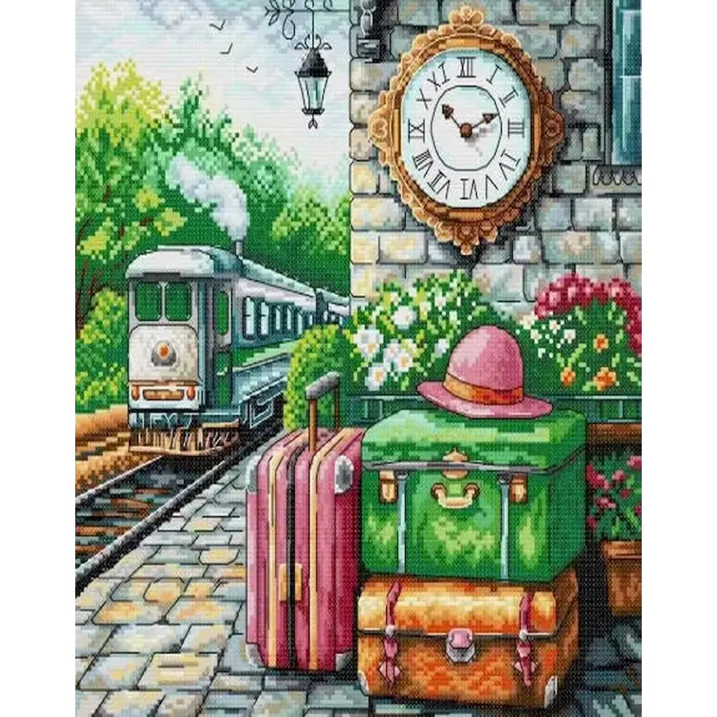 

GATYZTORY Suitcase Painting By Numbers Home Decor Gift Picture Paint Scenery Classic Living Room Decoration Drawing Kit