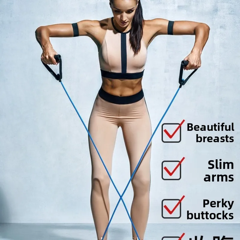 

Elastic Band With Handles Yoga Pull Rope Elastic Gym Fitness Exercise Tube Band For Home Workouts Strength Training