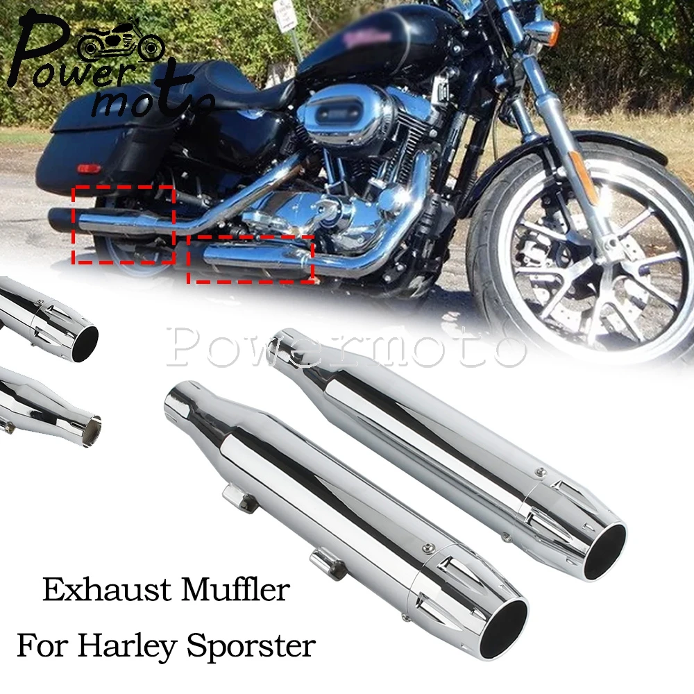 

For Harley Sportster Superlow XL 883L 1200T XL 883N 1200C 1200V 1200X 14-16 Motorcycle Exhaust Muffler Pipes Steel Exhaust Pipes