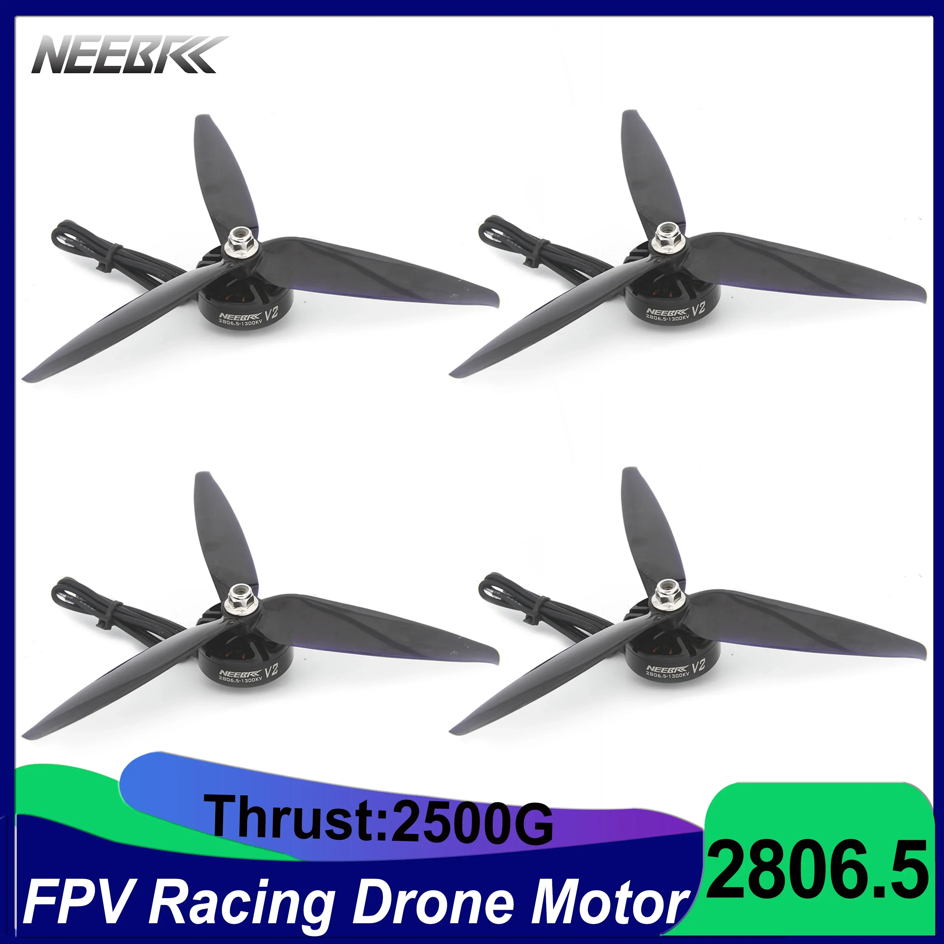 

2806.5 1300KV 3-6S Brushless Motor w/ Propeller Blades for APEX Mark4 Mark5 XL5 7/8/10inch FPV Racing Drone Freestyle Long Range