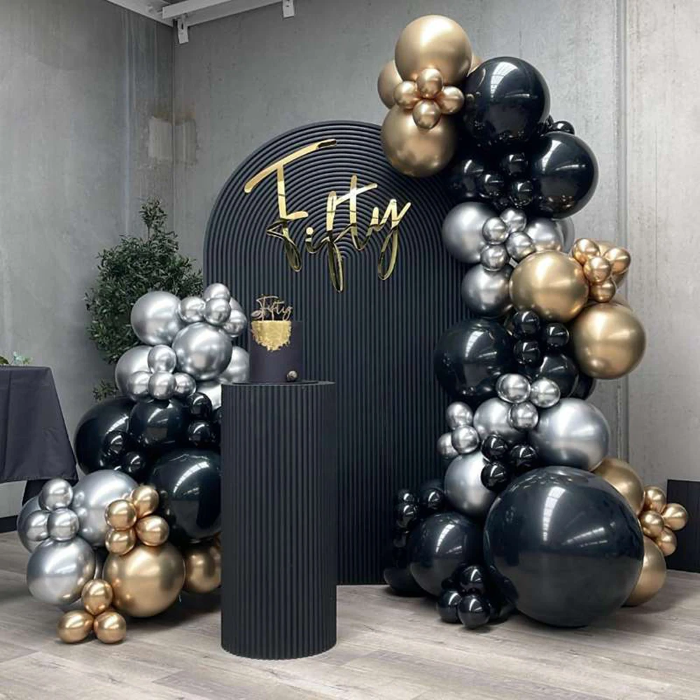 Black Sliver Balloons Chrome Gold Latex Balloon Birthday Wedding Baby Shower Party Decor Metallic Ballon Graduation Decoration