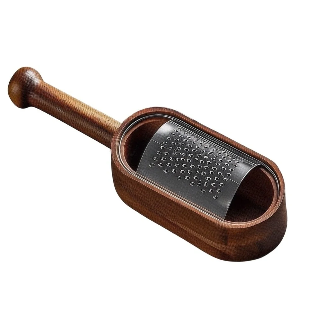 Stainless Steel 27cm Cheese Grater with Wooden Handle Compatible with Parmesan Cheddar Lemon and Dark Chocolate