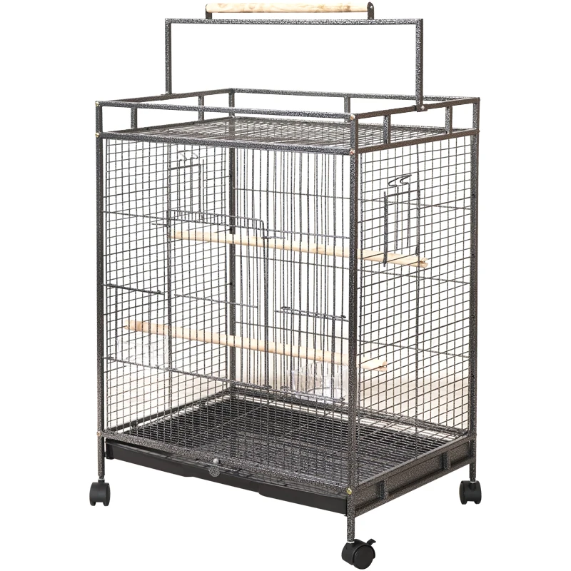 

Parrot tiger skin peony special, splash-proof large household luxury metal bird cage