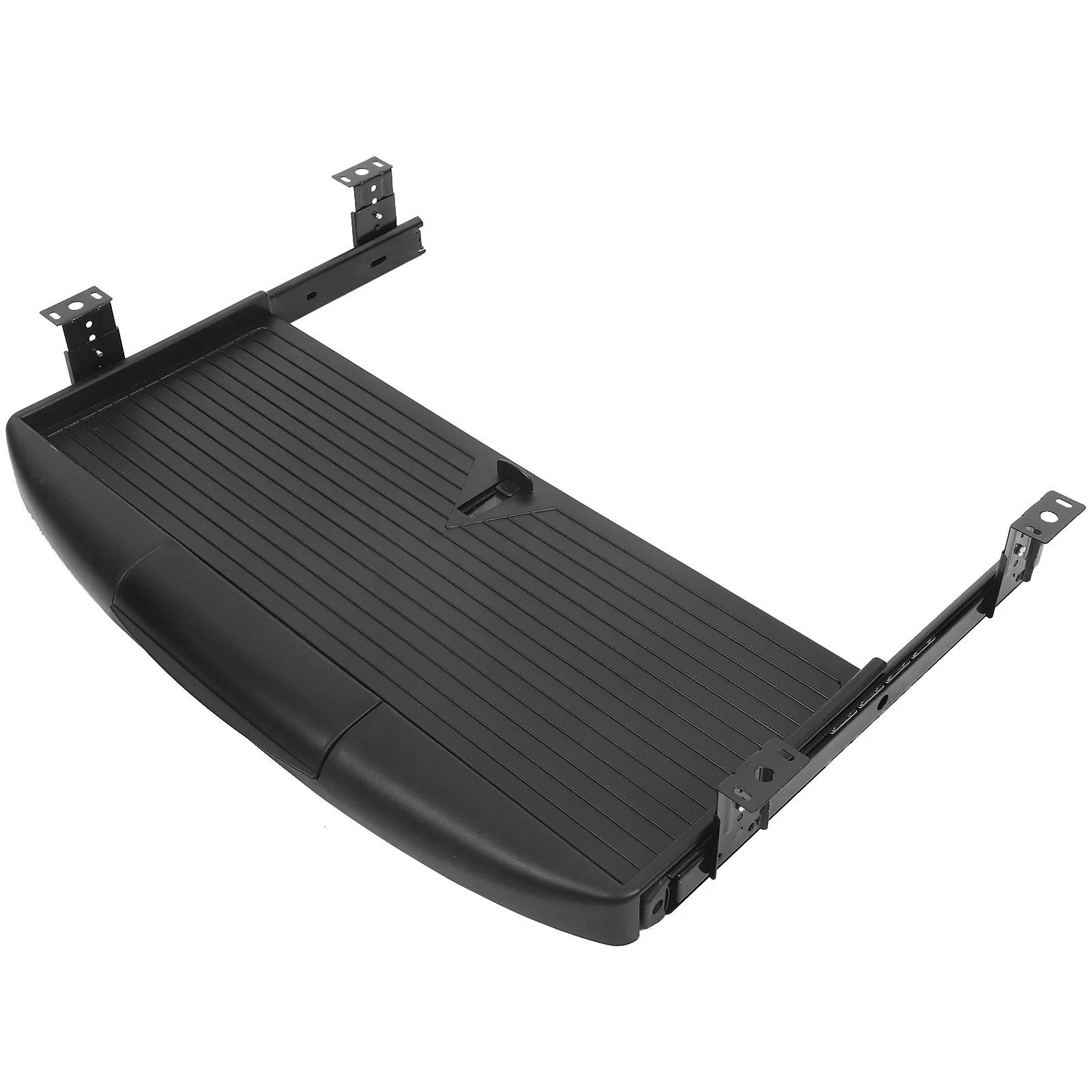 Under Desk Keyboard Tray Double Layer Drawer Type Slide Smooth Silent Rail Adjustable Guide Out