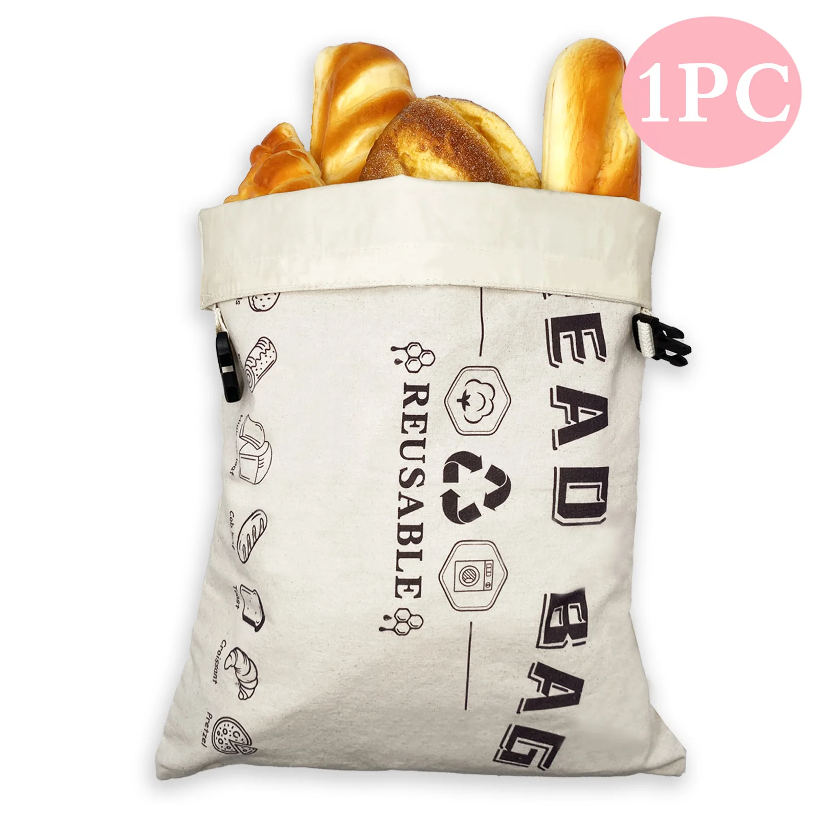Bienenwachs-Brotbeutel, wiederverwendbare Back- und Aufbewahrungsbeutel in Lebensmittelqualität mit Clip-Design, geschmacksneutrale Backutensilien für Nüsse, Snacks, Brot – Detail 6
