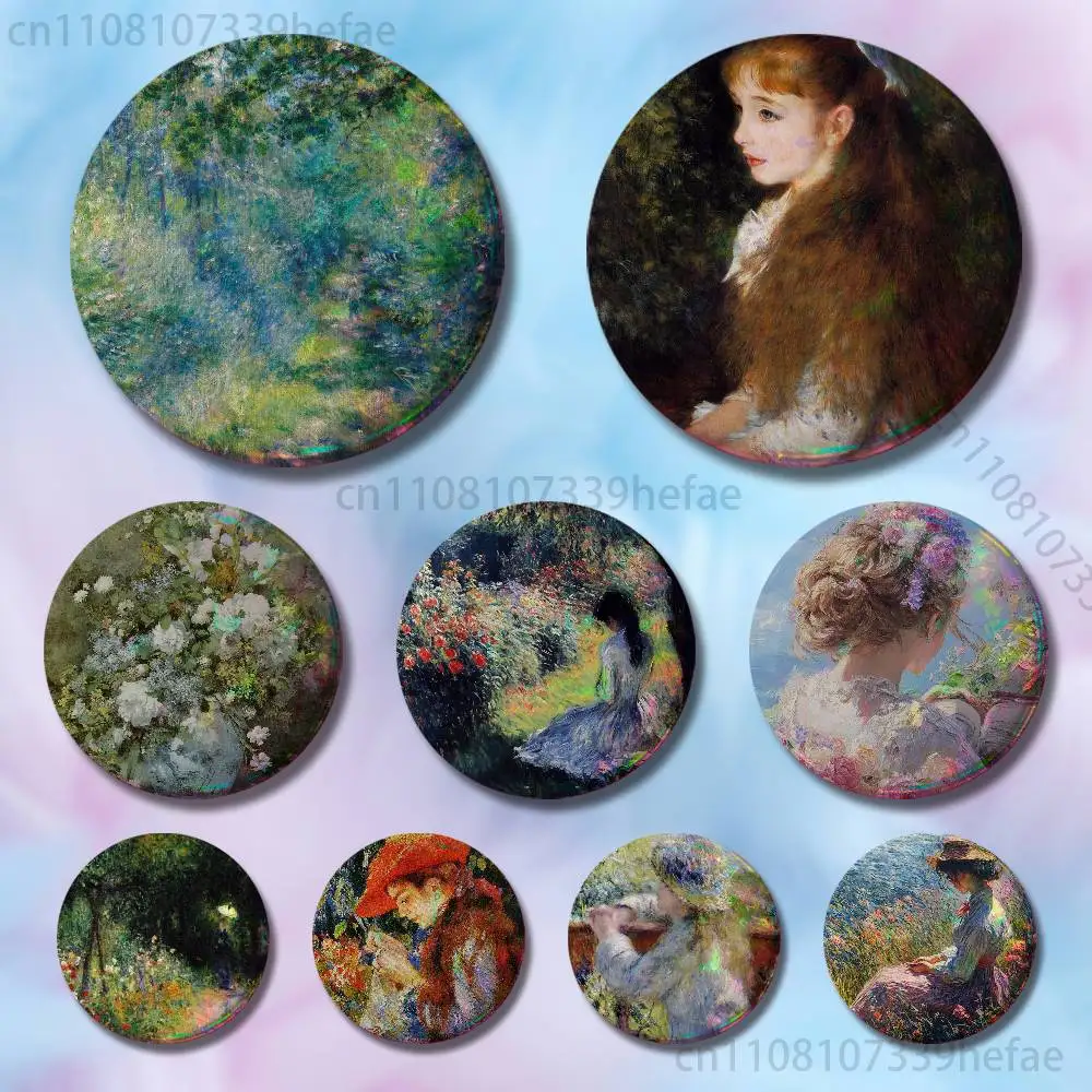 

Pierre A-Auguste R-Renoir Badges 25 32 44 58 75 mm Round Cosplay Pin Bag Decor Fans Collect Friends Gifts Brooch Souvenir