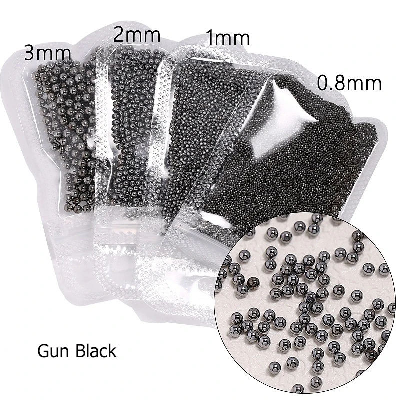 10g 0.4mm-3mm 4 Colors Mini Steel Ball Metal Micro Caviars Alloy Nail Art Rhinestones Jewelry Manicure Accessories DIY Ornaments