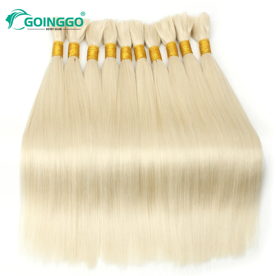 Light Blonde Human Braiding Hair Bulk No Weft Extensions Bleach Blonde Human Hair Bulk For Braiding 100G Remy Straight Bundles