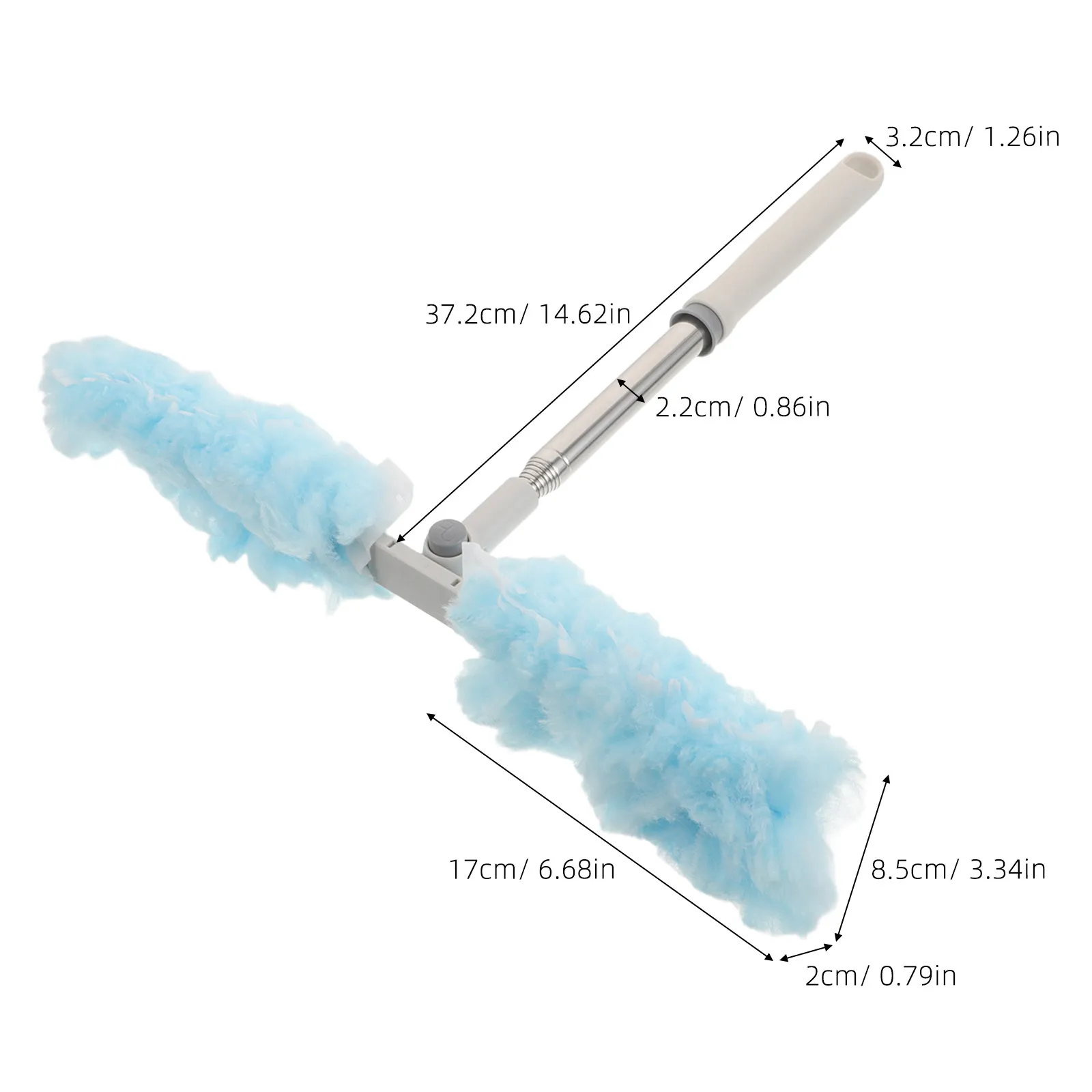 1Set High Reach Cobweb Duster Telescoping Handle Extendable Ceiling Fan Cleaner Rotating Soft Fiber Spider Web Brush